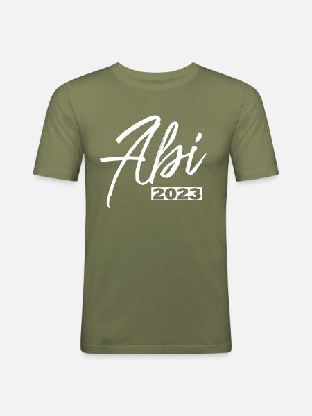 Abitur 2023, white - Männer Slim Fit T-Shirt - Khaki Grün