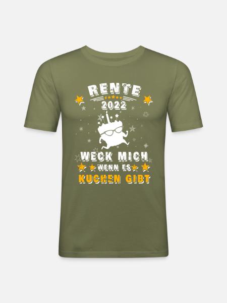 Rente 2022 - Männer Slim Fit T-Shirt - Khaki Grün