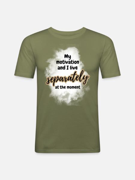 POSITIVE ATTITUDE MINDSET Motivation - Men's Slim Fit T-Shirt - khaki green