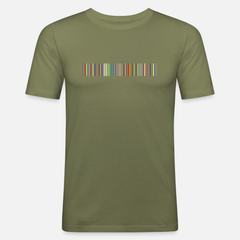 Barcode bar code strip codes - Men's Slim Fit T-Shirt - khaki green