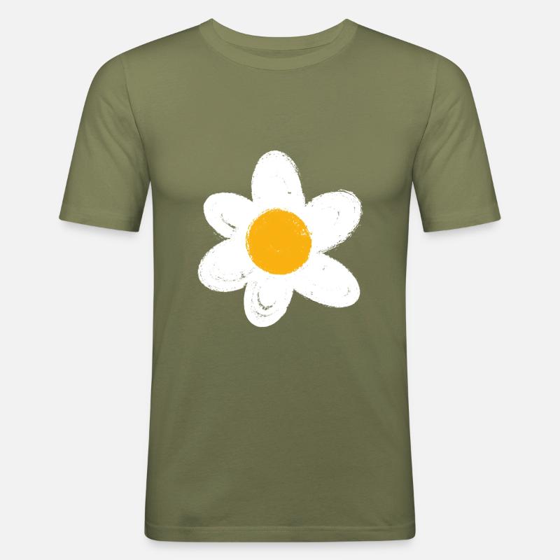 Gänseblümchen - Blume - Männer Slim Fit T-Shirt - Khaki Grün