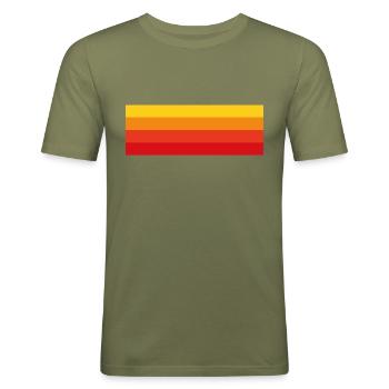 Sonnenuntergang - Männer Slim Fit T-Shirt - Khaki Grün - Vorne - Jaron (178cm)