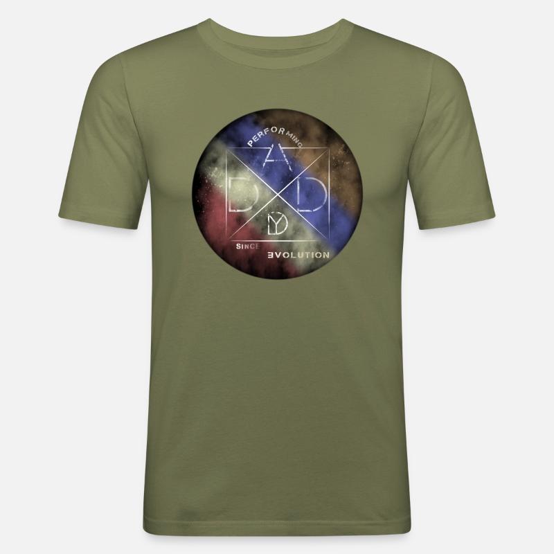 Performing Daddy Evolution - Männer Slim Fit T-Shirt - Khaki Grün