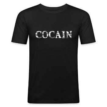 COCAIN DRUGS VINTAGE MEN FEMME - T-shirt près du corps Homme - noir - Devant - Nik (191cm)
