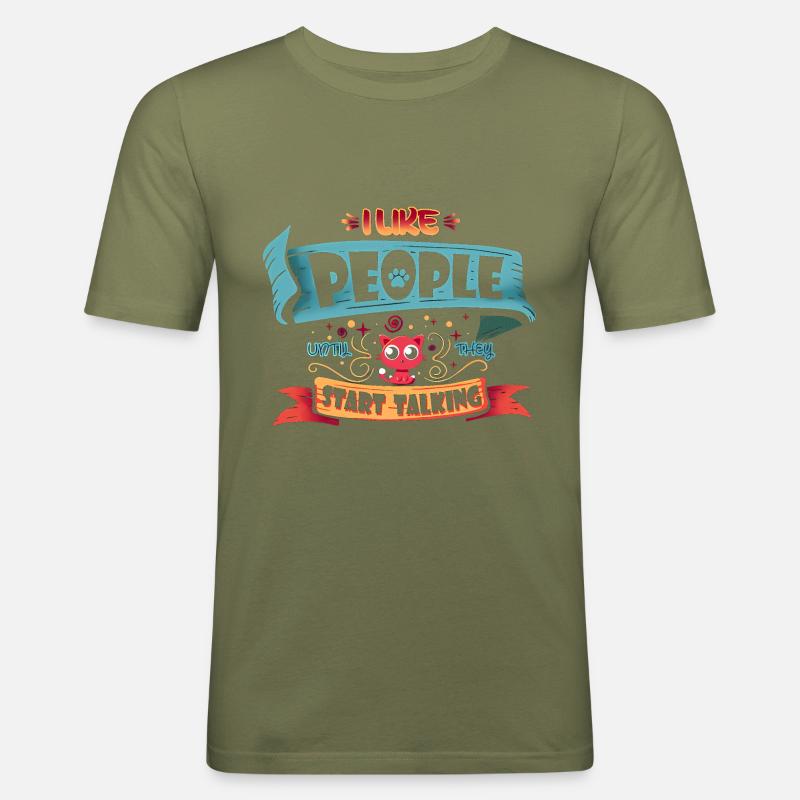 23F 0147 bk - Männer Slim Fit T-Shirt - Khaki Grün