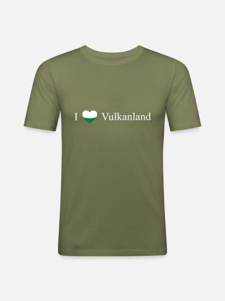 Steiermark Herz Vulkanland weiß - Männer Slim Fit T-Shirt - Khaki Grün