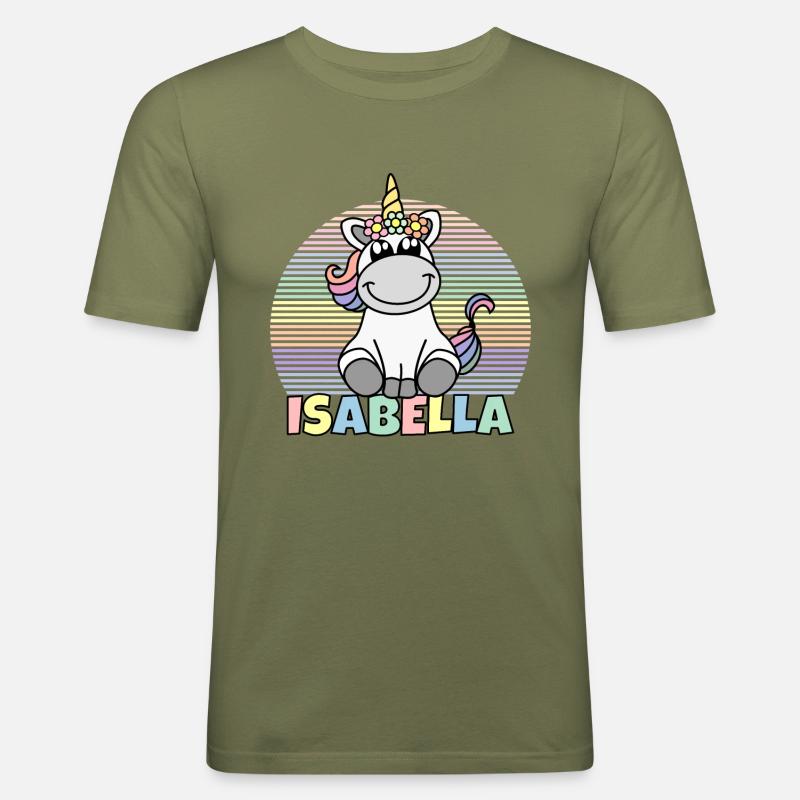 Isabella Einhorn Name - Männer Slim Fit T-Shirt - Khaki Grün