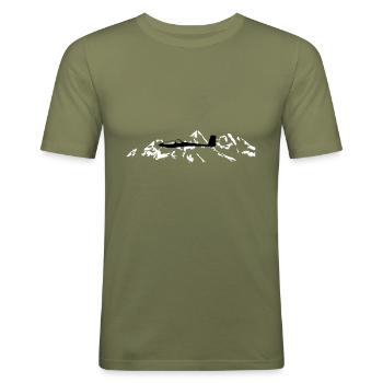 Glider glider flying glider pilot pilot - Men's Slim Fit T-Shirt - khaki green - Front - Jaron (178cm)