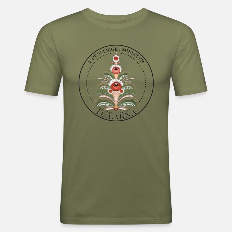 Kurbian Dalisk in brown tones - Men's Slim Fit T-Shirt - khaki green