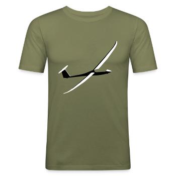 duo discus Segelflugzeug Segelfliegen Segelflieger - Männer Slim Fit T-Shirt - Khaki Grün - Vorne - Jaron (178cm)