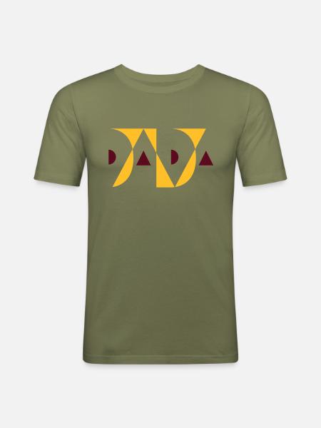 DADA mit Farbauswahl - Männer Slim Fit T-Shirt - Khaki Grün