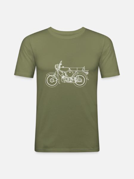 Simson S51 Blueprint hell - Männer Slim Fit T-Shirt - Khaki Grün