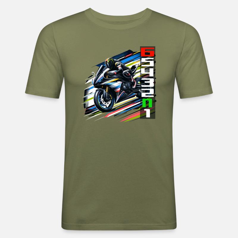 Oneupsixdown R1 - Männer Slim Fit T-Shirt - Khaki Grün