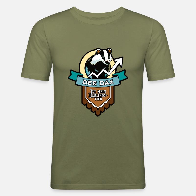 DAX - Lieblingstier - Männer Slim Fit T-Shirt - Khaki Grün