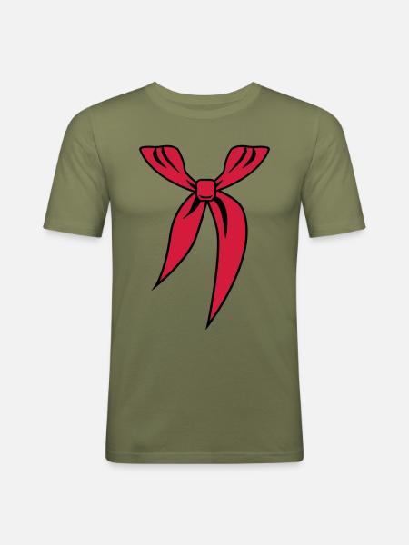 221 Pionier Halstuch Пионерский Галстук - Männer Slim Fit T-Shirt - Khaki Grün