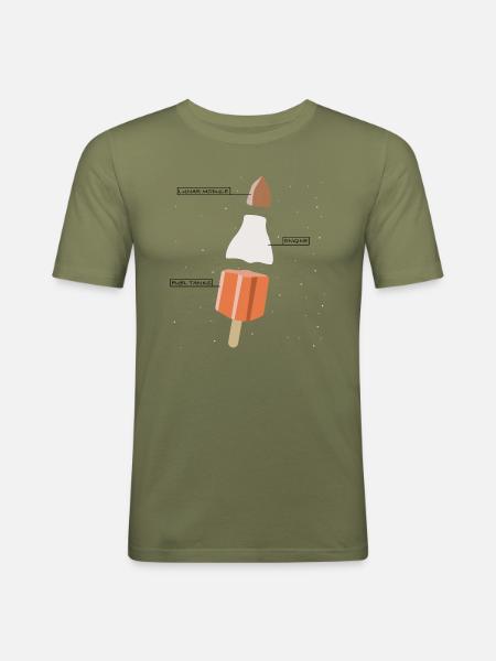 Rocket | , rocket, funny pictures - Men's Slim Fit T-Shirt - khaki green