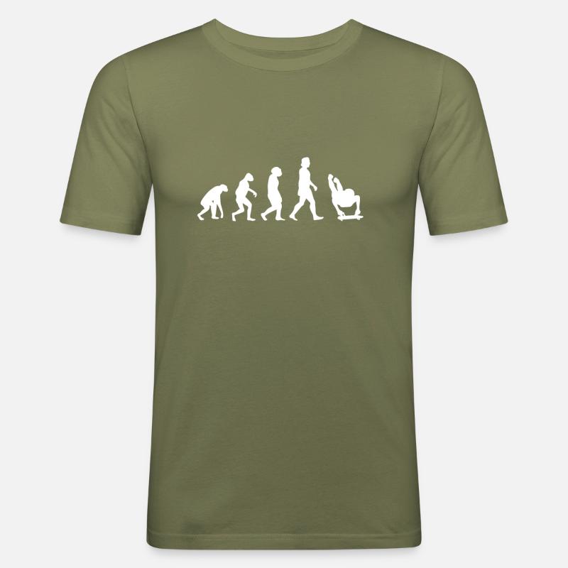 Evolution Skeleton - Männer Slim Fit T-Shirt - Khaki Grün