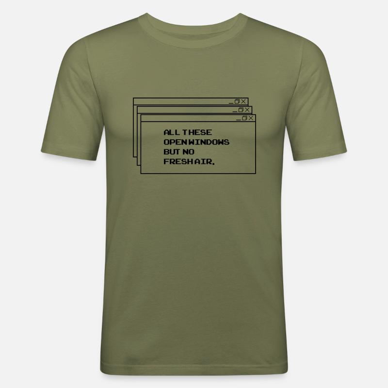 All These open Windows - Männer Slim Fit T-Shirt - Khaki Grün