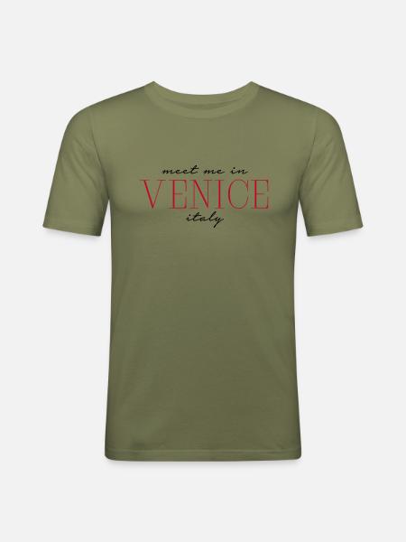 Mød mig i Venedig Venedig - Herre Slim Fit T-Shirt - kakigrøn