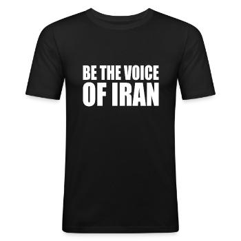 Be the voice of iran - Men's Slim Fit T-Shirt - black - Front - Nik (191cm)