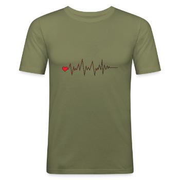 Hearts eu - Men's Slim Fit T-Shirt - khaki green - Front - Jaron (178cm)