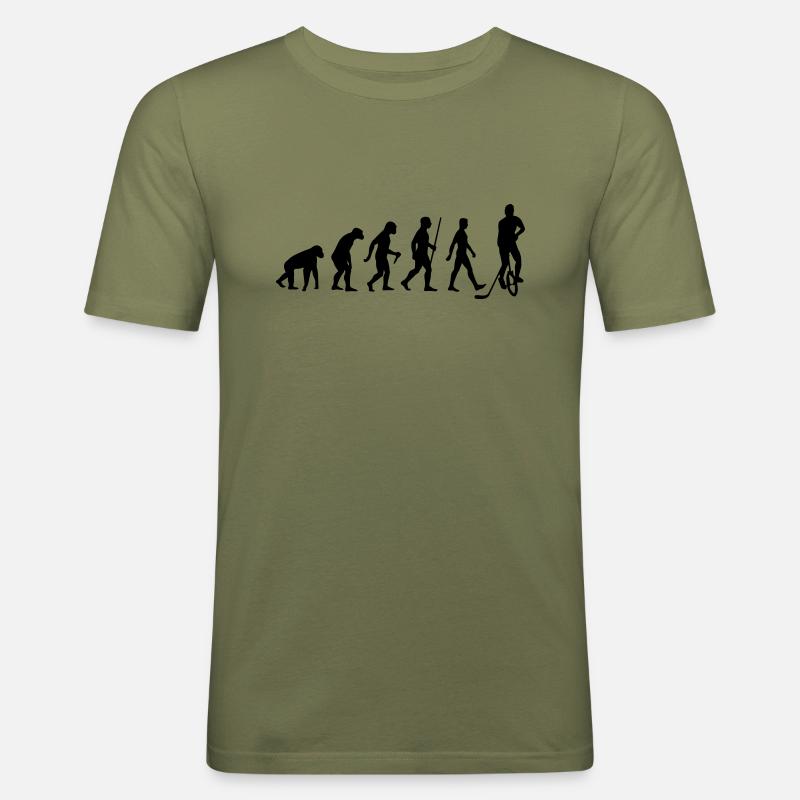 Evolution Einradhockey - Männer Slim Fit T-Shirt - Khaki Grün