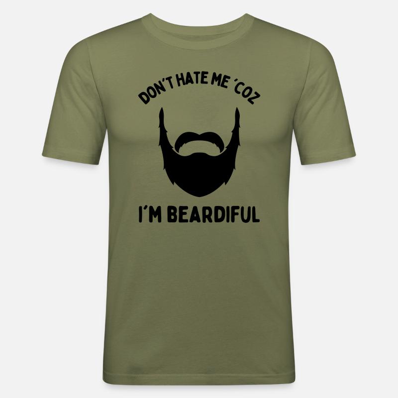 Bart Mann - Männer Slim Fit T-Shirt - Khaki Grün