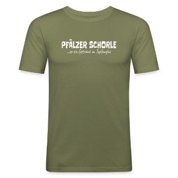 Pfälzer Schorle - Männer Slim Fit T-Shirt - Khaki Grün - Vorne - Jaron (178cm)