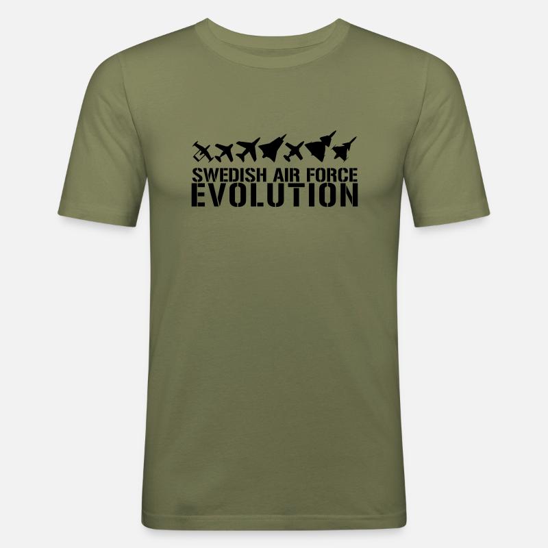 Entwicklung der schwedischen Luftwaffe - Männer Slim Fit T-Shirt - Khaki Grün