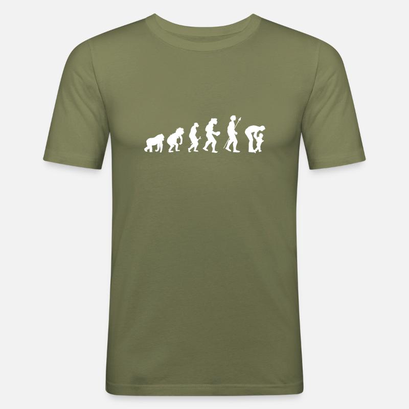 Dad Evolution - Men's Slim Fit T-Shirt - khaki green