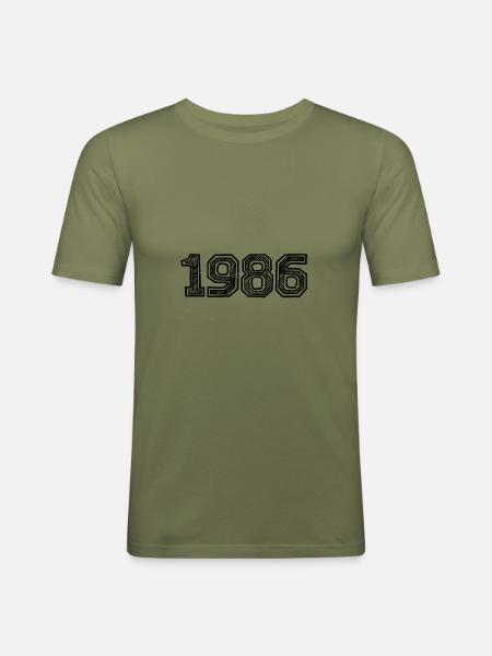 1986 - Men's Slim Fit T-Shirt - khaki green