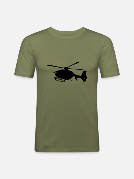 EC135 AH135 Helicopter Helicopter - Men's Slim Fit T-Shirt - khaki green