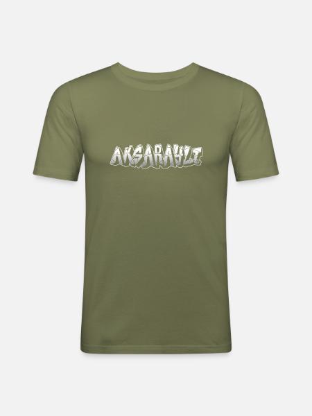 Aksarayli - Männer Slim Fit T-Shirt - Khaki Grün