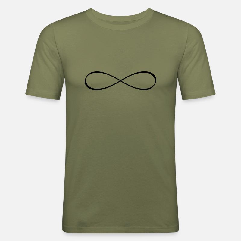 Infinity Simbolo dell'Infinito Amicizia - Maglietta aderente da uomo - verde kaki