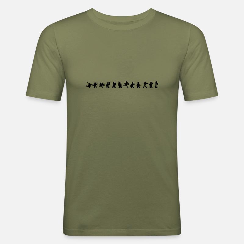 Pixel Evolution - Männer Slim Fit T-Shirt - Khaki Grün