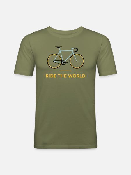 Vintage Racing Bike Retro Cycle - Men's Slim Fit T-Shirt - khaki green