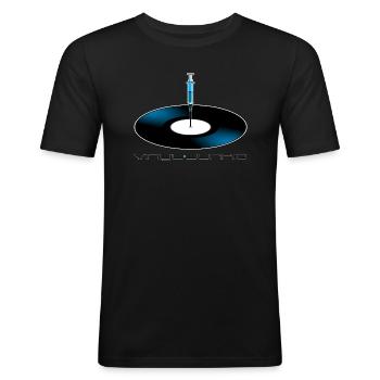 Vinyl Junkie - Men's Slim Fit T-Shirt - black - Front - Nik (191cm)