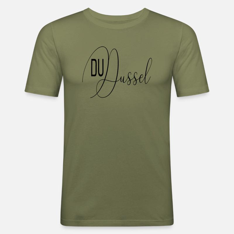 Du Dussel - Geschenkidee - Männer Slim Fit T-Shirt - Khaki Grün