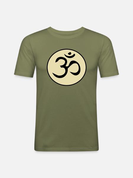 Om - Männer Slim Fit T-Shirt - Khaki Grün