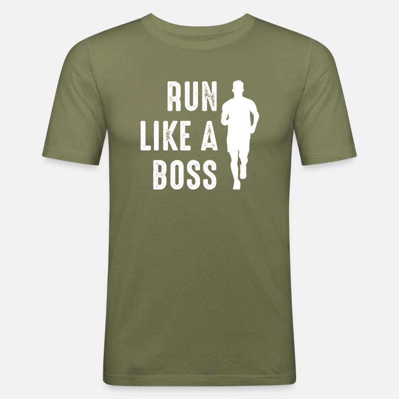 Marathon Running - Männer Slim Fit T-Shirt - Khaki Grün