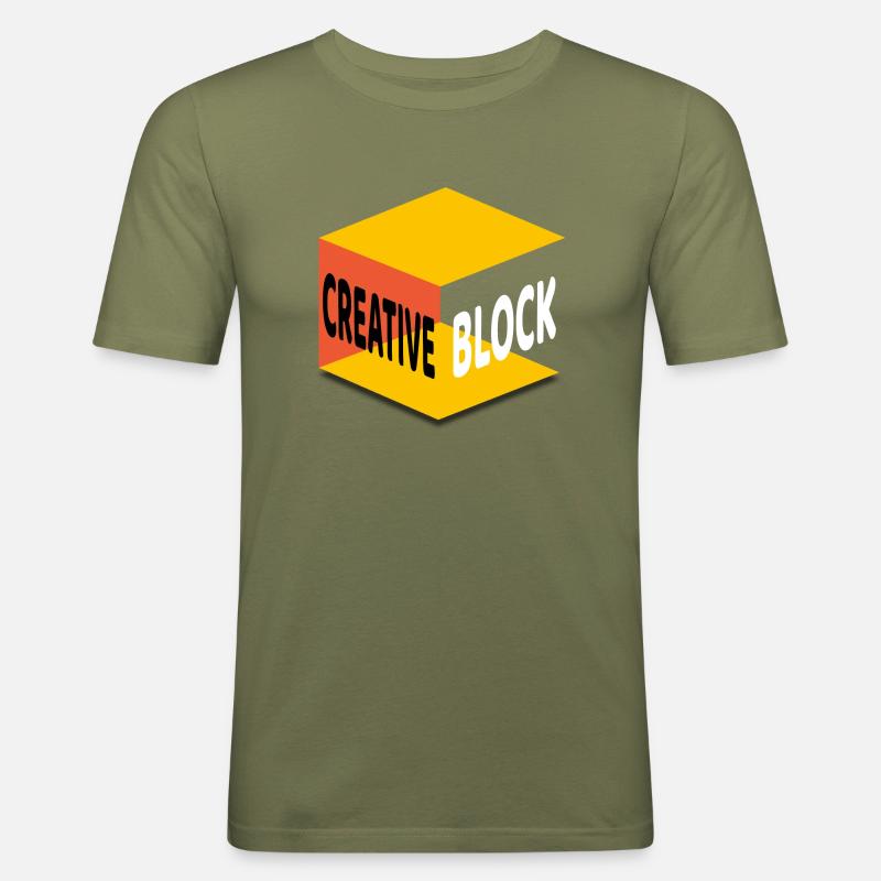 Creative BLOCK - Men's Slim Fit T-Shirt - khaki green