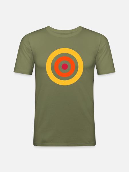 Bunte kreise - Männer Slim Fit T-Shirt - Khaki Grün
