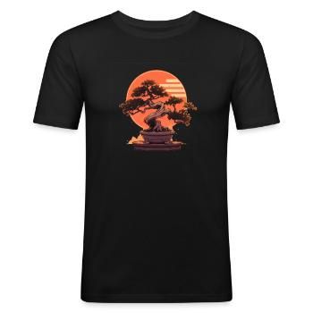 Bonsai tree - Men's Slim Fit T-Shirt - black - Front - Nik (191cm)