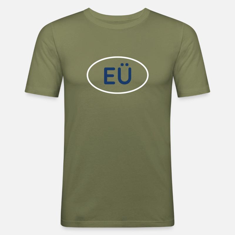 EÜ EÜ EÜ EÜ - Men's Slim Fit T-Shirt - khaki green
