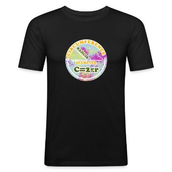Scope Pi Math Equation - Men's Slim Fit T-Shirt - black - Front - Nik (191cm)