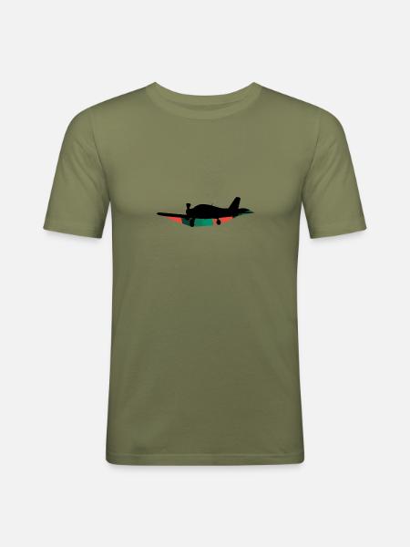Flugzeug Flugzeug Flieger - Männer Slim Fit T-Shirt - Khaki Grün