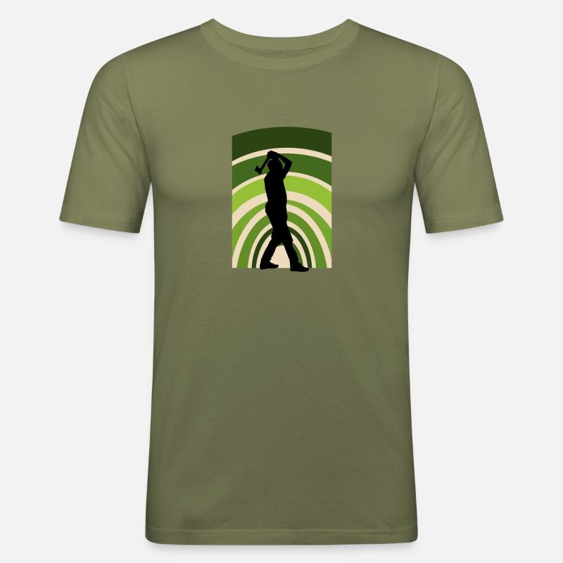 Axt Axt Axtwerfen - Männer Slim Fit T-Shirt - Khaki Grün