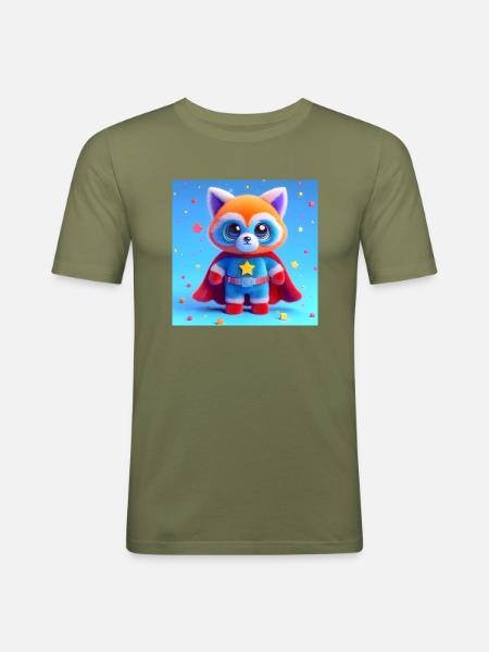 Grizzly-Wächter - Männer Slim Fit T-Shirt - Khaki Grün