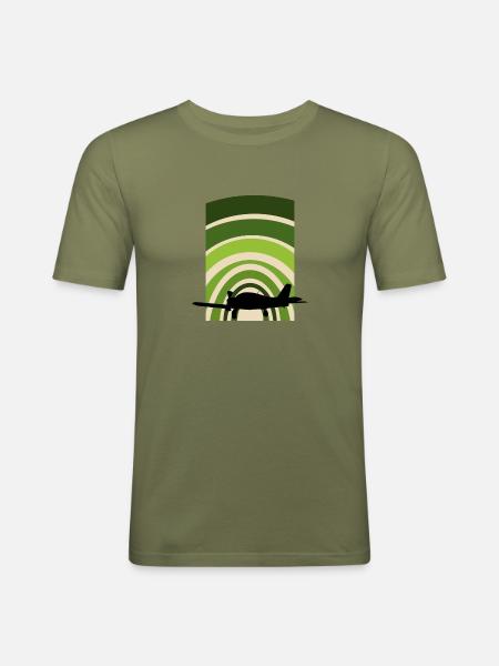 Luftfahrt Aerospace Luftfahrt - Männer Slim Fit T-Shirt - Khaki Grün