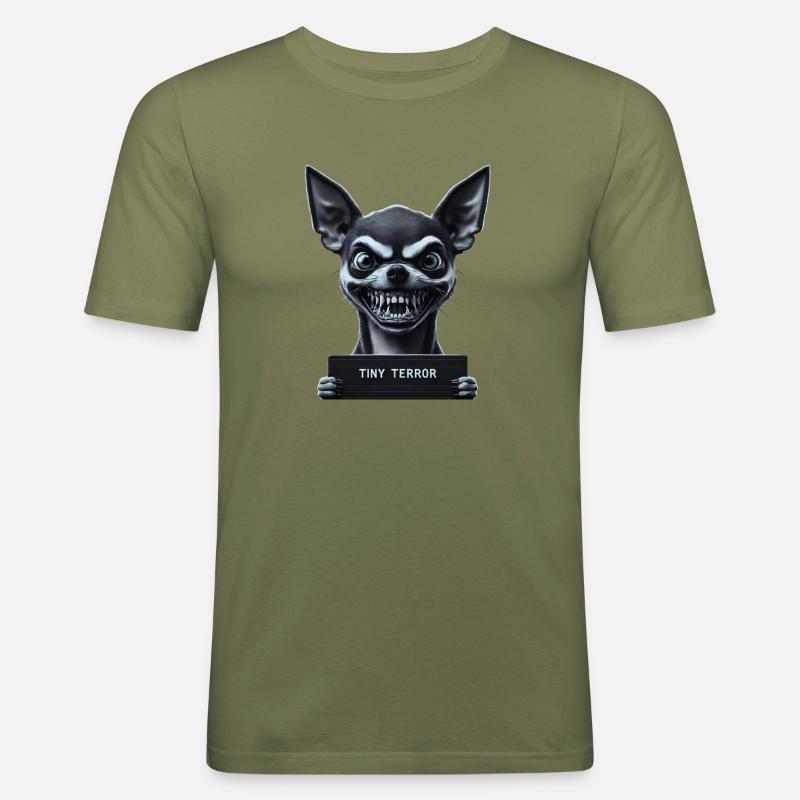 Tiny Terror - Männer Slim Fit T-Shirt - Khaki Grün